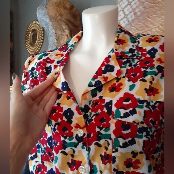 Vintage Abstract Floral Blouse - Picture 8 of 13